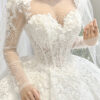 Velmir - long sleeve ball gown wedding dress - 3