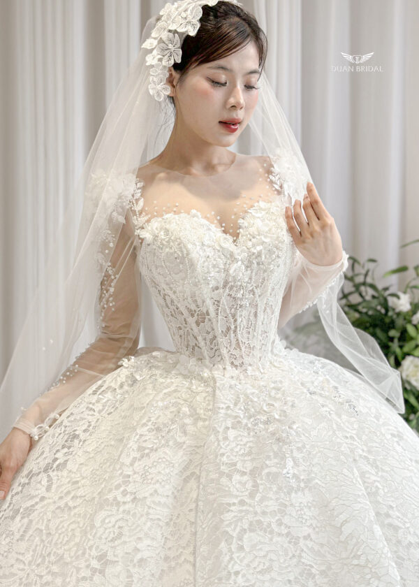Velmir - long sleeve ball gown wedding dress