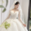 Velmir - long sleeve ball gown wedding dress - 2