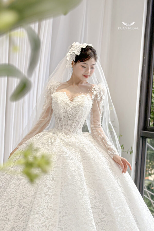 Velmir - long sleeve ball gown wedding dress - 2