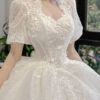 Clerynd - short sleeve ball gown wedding dress - 3