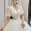 Clerynd - short sleeve ball gown wedding dress - 2