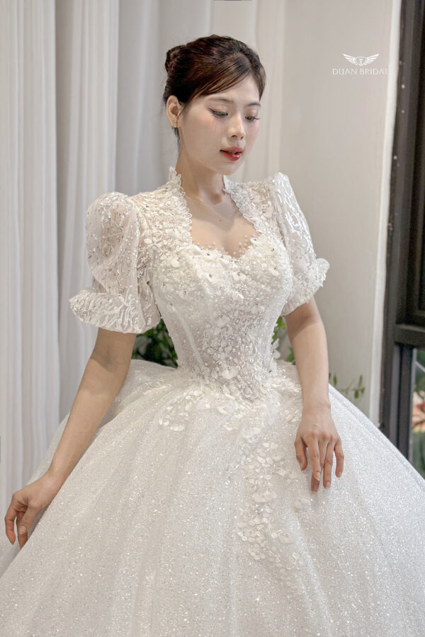 Clerynd - short sleeve ball gown wedding dress - 2