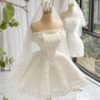 Isolde - off-shoulder mini wedding dress - 2