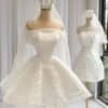 Isolde - off-shoulder mini wedding dress