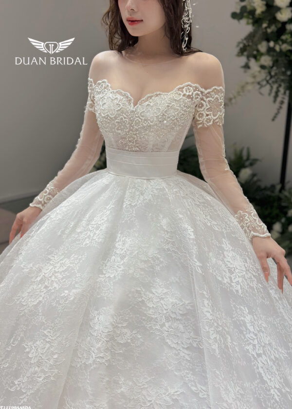 Serelle - off-shoulder long sleeve ball gown wedding dress - 2