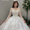 Serelle - off-shoulder long sleeve ball gown wedding dress