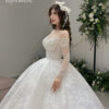Serelle - off-shoulder long sleeve ball gown wedding dress - 3