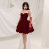 Noiré - detachable sleeve mini wedding dress - 6