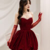 Noiré - detachable sleeve mini wedding dress - 5