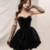 Noiré - detachable sleeve mini wedding dress - 7