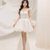 Noiré - detachable sleeve mini wedding dress - 3
