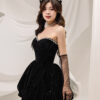 Noiré - detachable sleeve mini wedding dress - 8