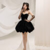 Noiré - detachable sleeve mini wedding dress - 9