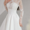 Solenne - long sleeve A-line wedding dress - 2