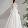Solenne - long sleeve A-line wedding dress - 3