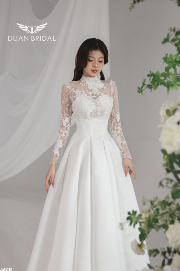 Solenne - long sleeve A-line wedding dress
