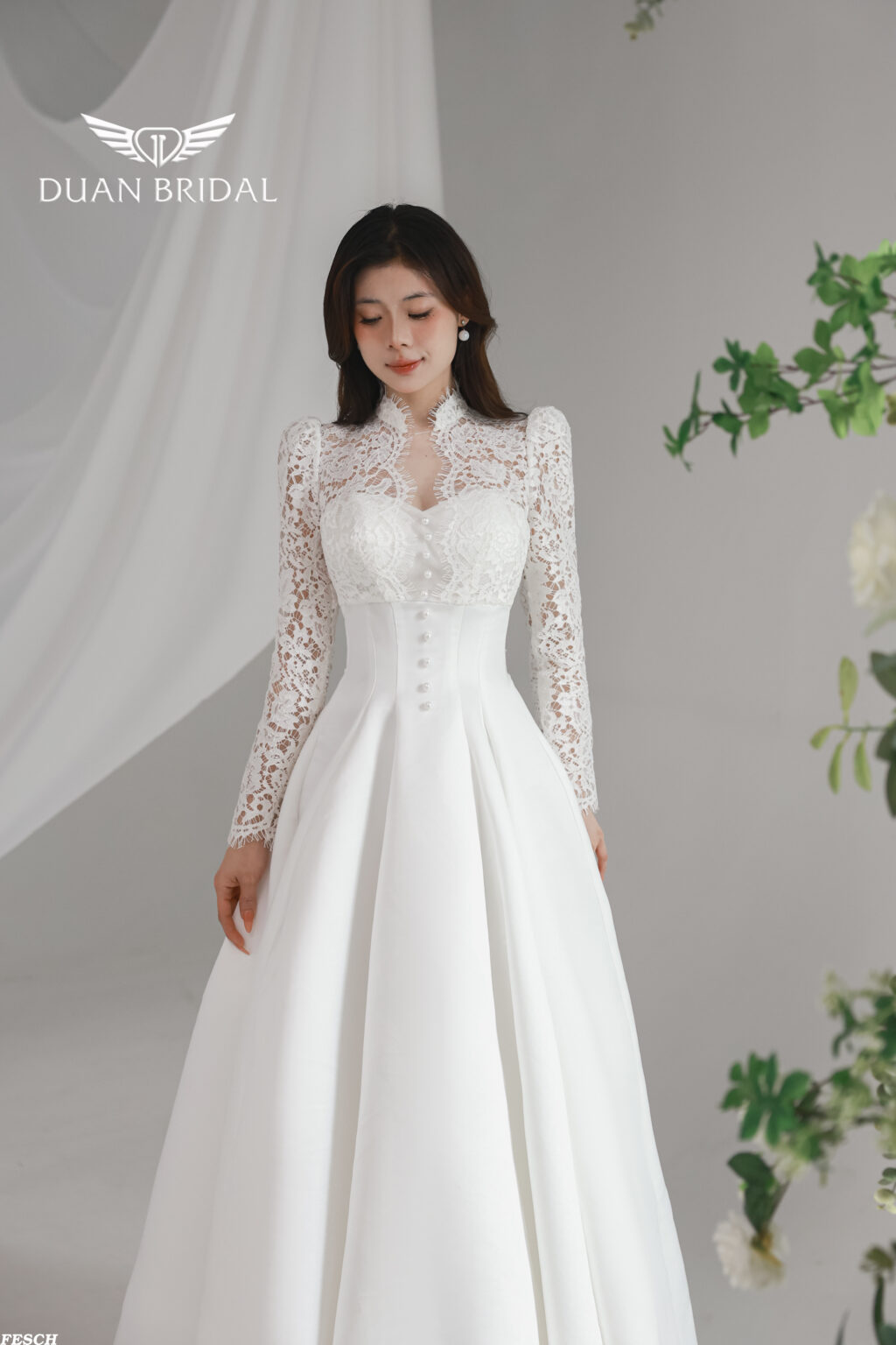 Elthira - long sleeve A-line wedding dress