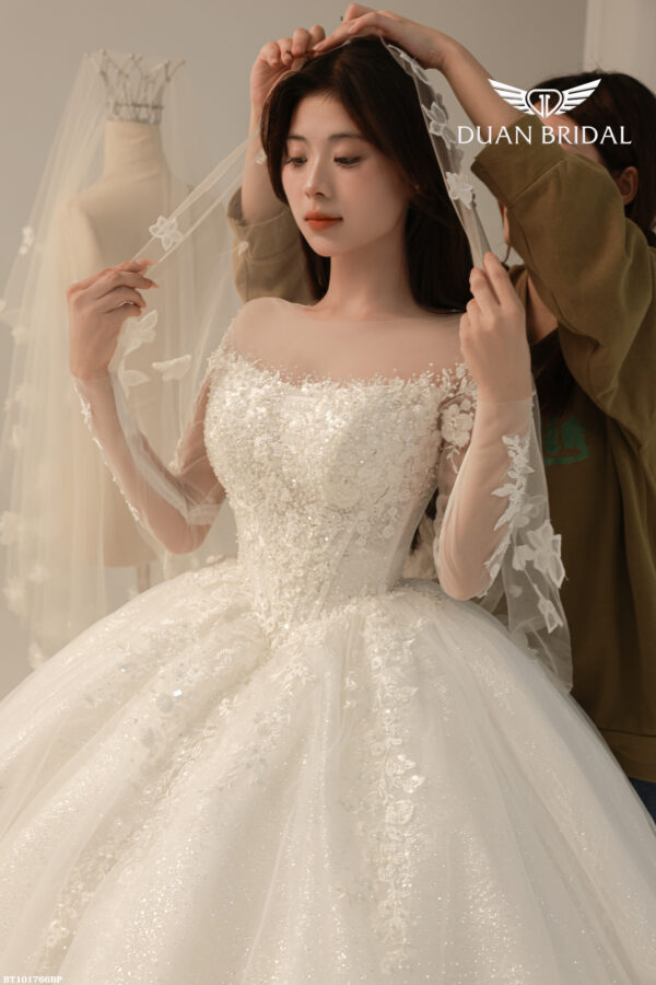 Seraphyne - off-shoulder long sleeve ball gown wedding dress - 2