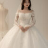 Seraphyne - off-shoulder long sleeve ball gown wedding dress