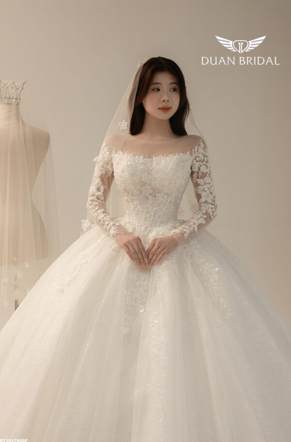 Seraphyne - off-shoulder long sleeve ball gown wedding dress