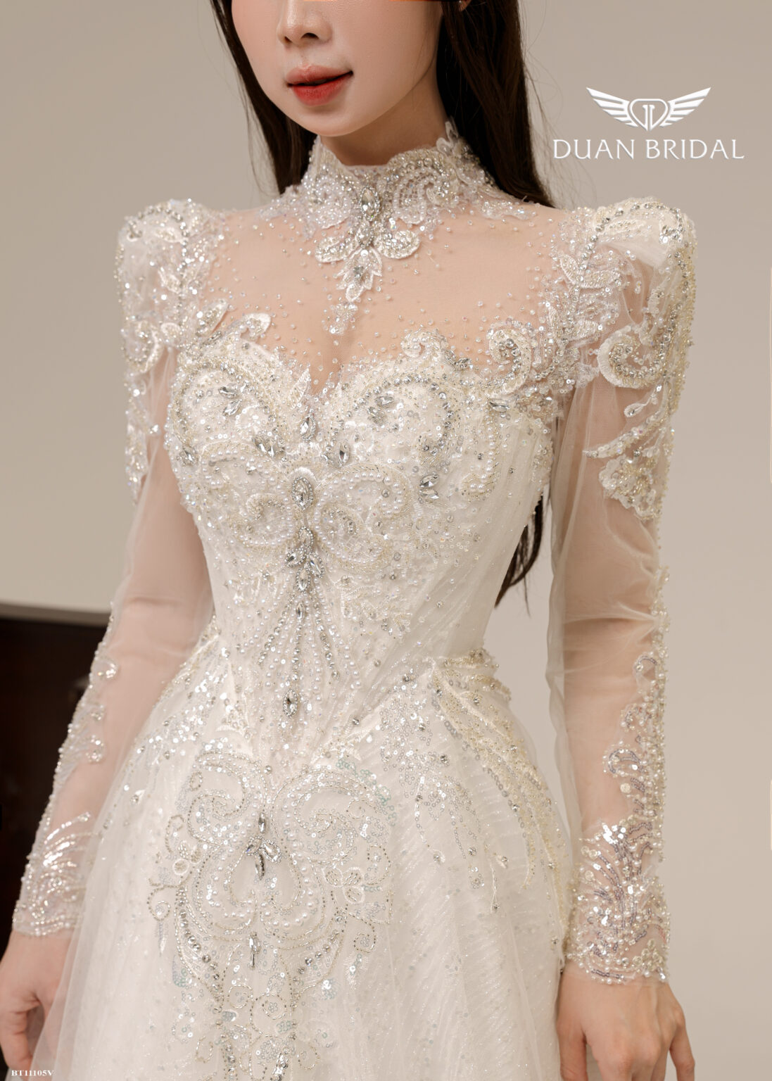 Regence - long sleeve A-line wedding dress - 3