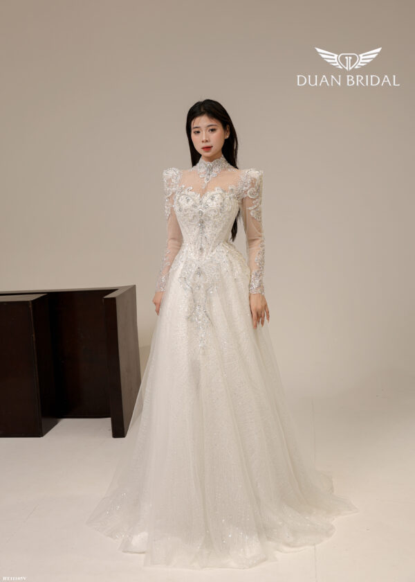 Regence - long sleeve A-line wedding dress - 2