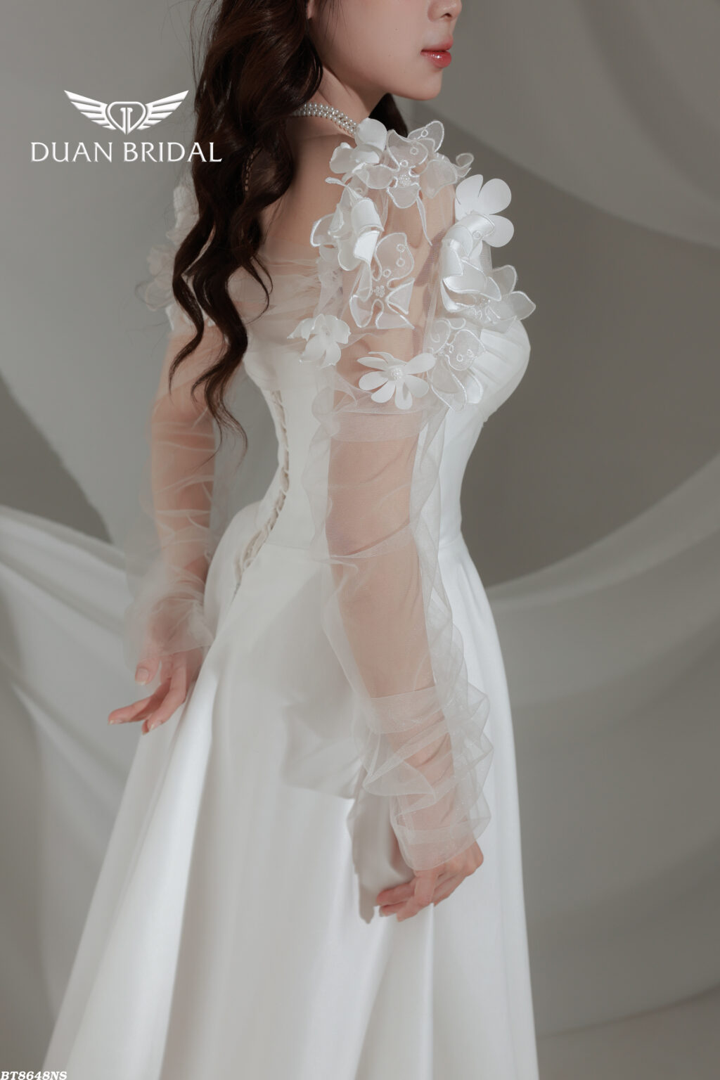 Nymphe - long sleeve A-line wedding dress - 3
