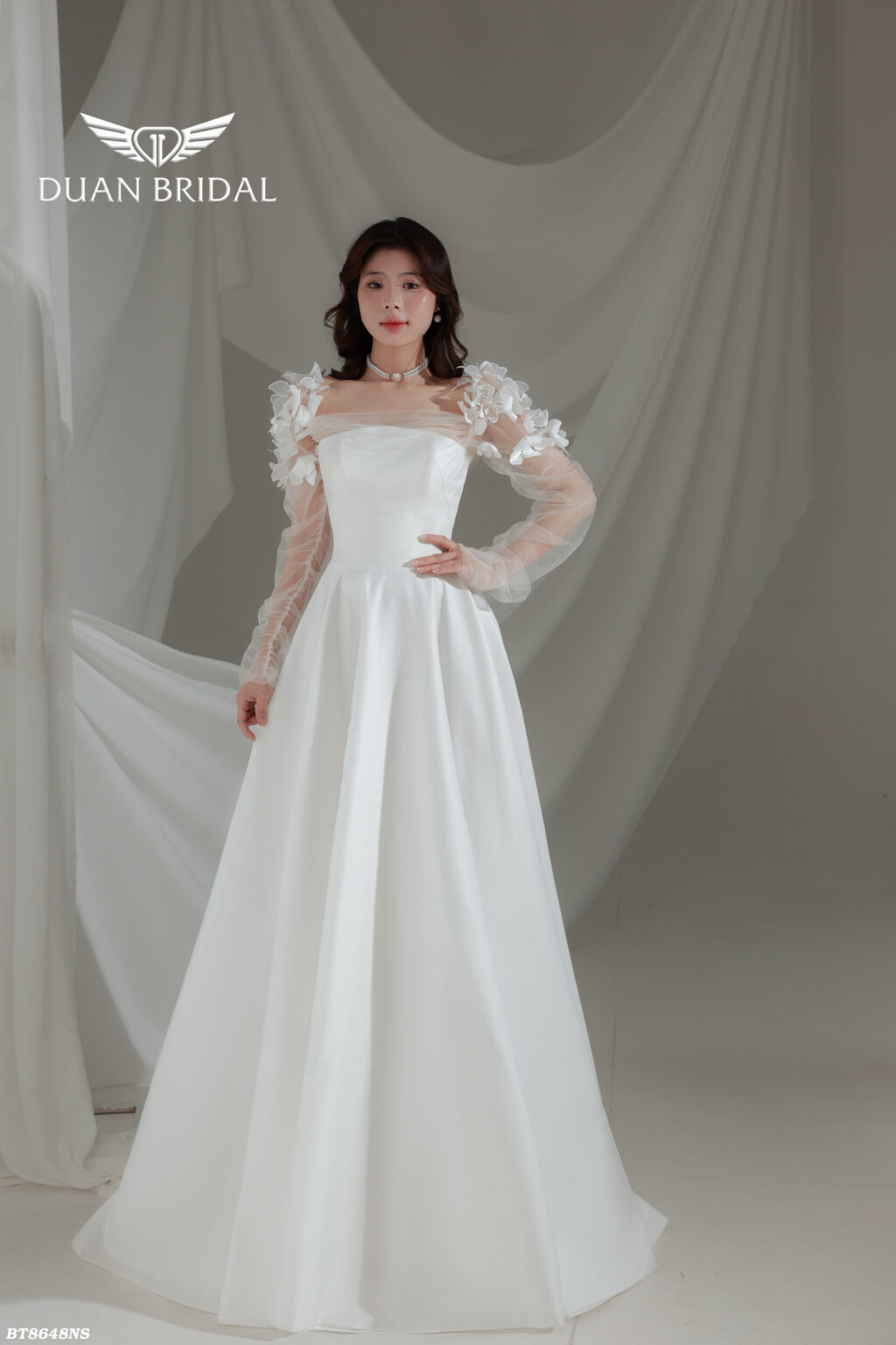 Nymphe - long sleeve A-line wedding dress - 2