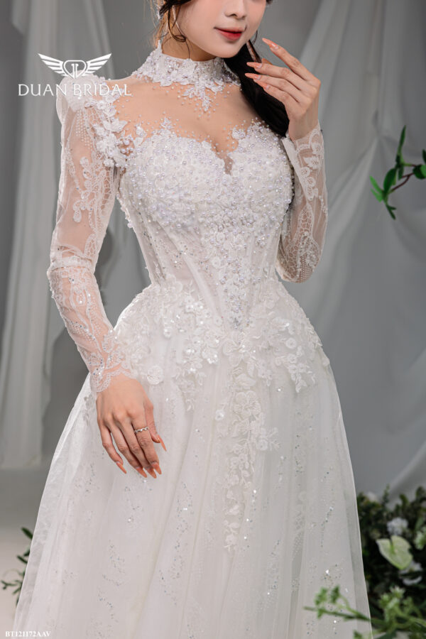 Edelis - long sleeve A-line wedding dress - 2
