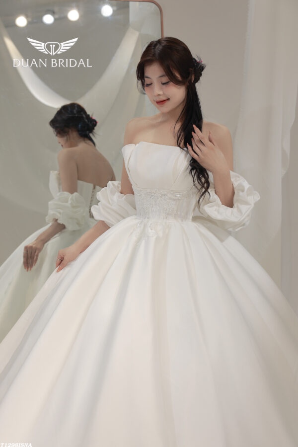 Mirelle - detachable sleeve ball gown wedding dress - 2