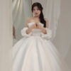 Mirelle - detachable sleeve ball gown wedding dress - 3