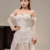 Floret - detachable sleeve A-line wedding dress