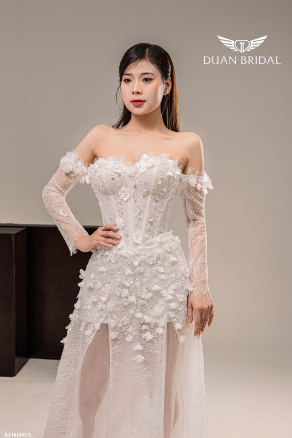 Floret - detachable sleeve A-line wedding dress