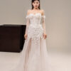 Floret - detachable sleeve A-line wedding dress - 3