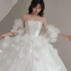 Sylvaine - detachable sleeve ball gown wedding dress