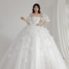 Sylvaine - detachable sleeve ball gown wedding dress - 3