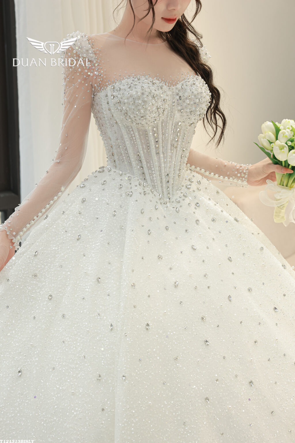 Liora - long sleeve ball gown wedding dress - 3