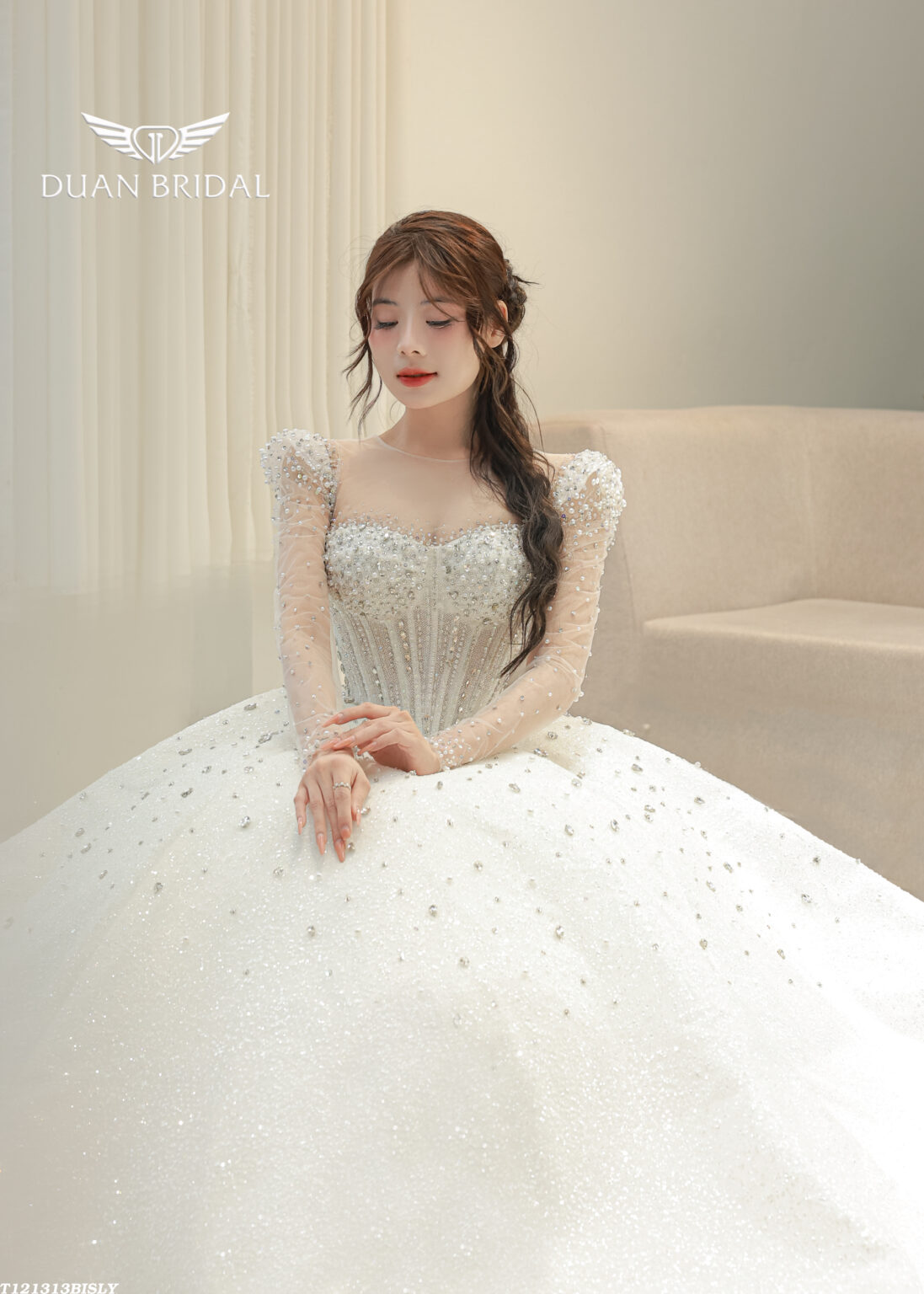 Liora - long sleeve ball gown wedding dress