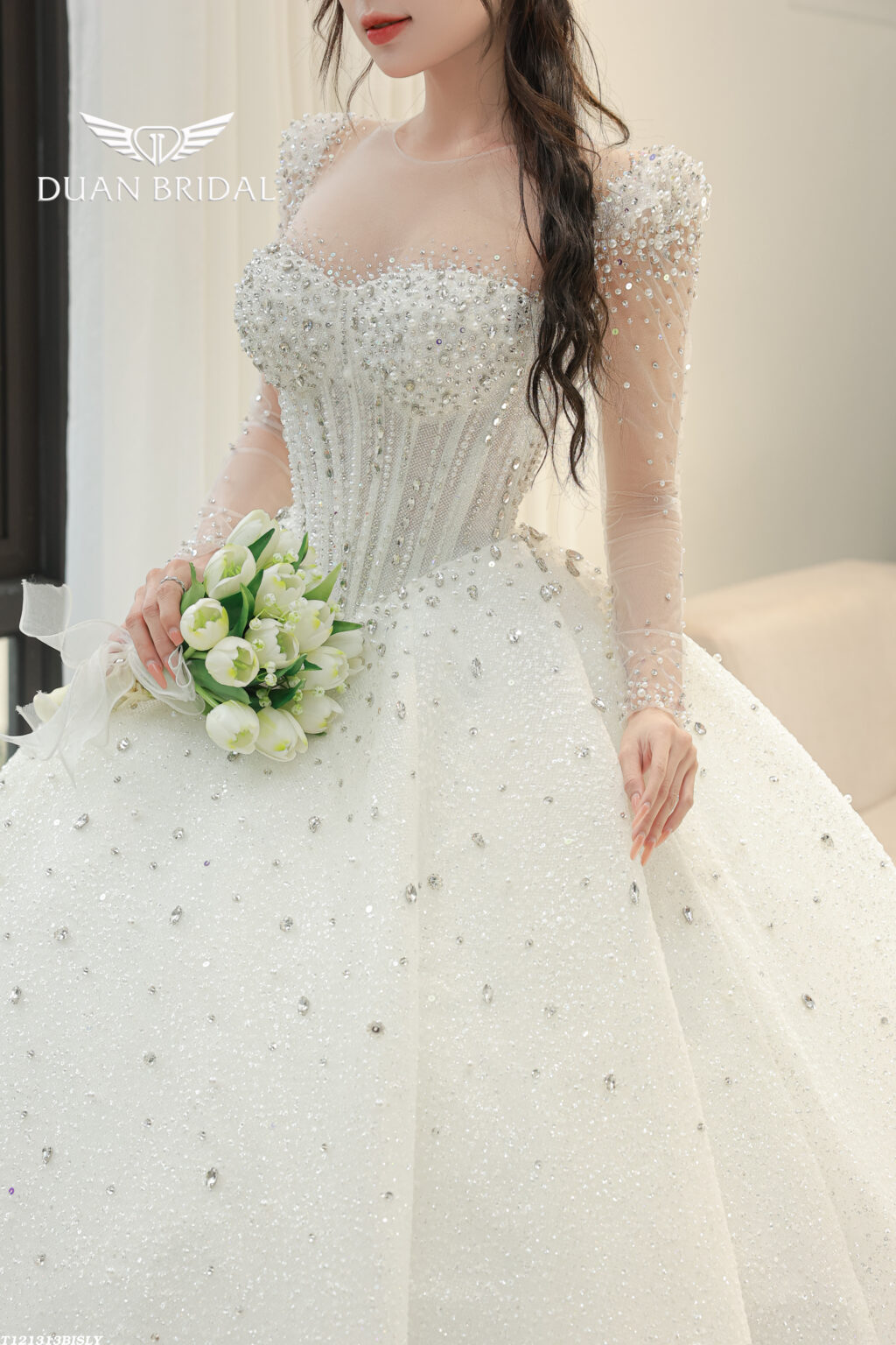 Liora - long sleeve ball gown wedding dress - 4