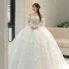 Luna Belle - detachable sleeve ball gown wedding dress - 4