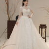Opaline - long sleeve ball gown wedding dress - 3
