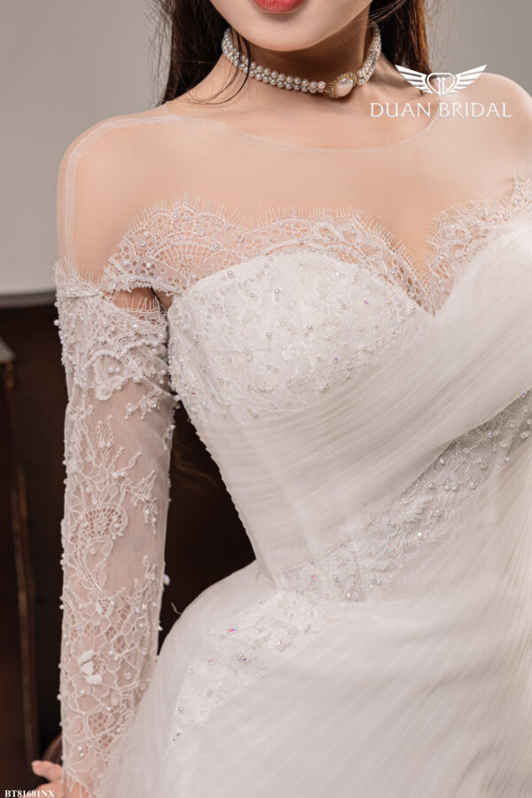 Noelle - off-shoulder long sleeve mermaid wedding dress - 2