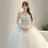 Elysia - off-shoulder long sleeve ball gown wedding dress