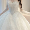 Elysia - off-shoulder long sleeve ball gown wedding dress - 3