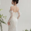 Fiora - detachable sleeve mermaid wedding dress - 3