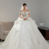 Aeria - Off-shoulder rhinestone ball gown wedding dress